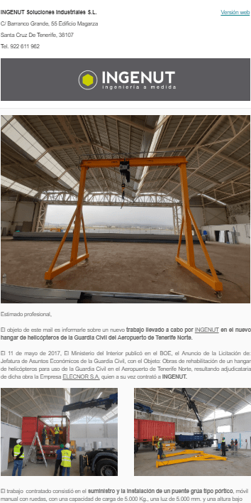 Newsletter email marketing INGENUT por iMeelZ