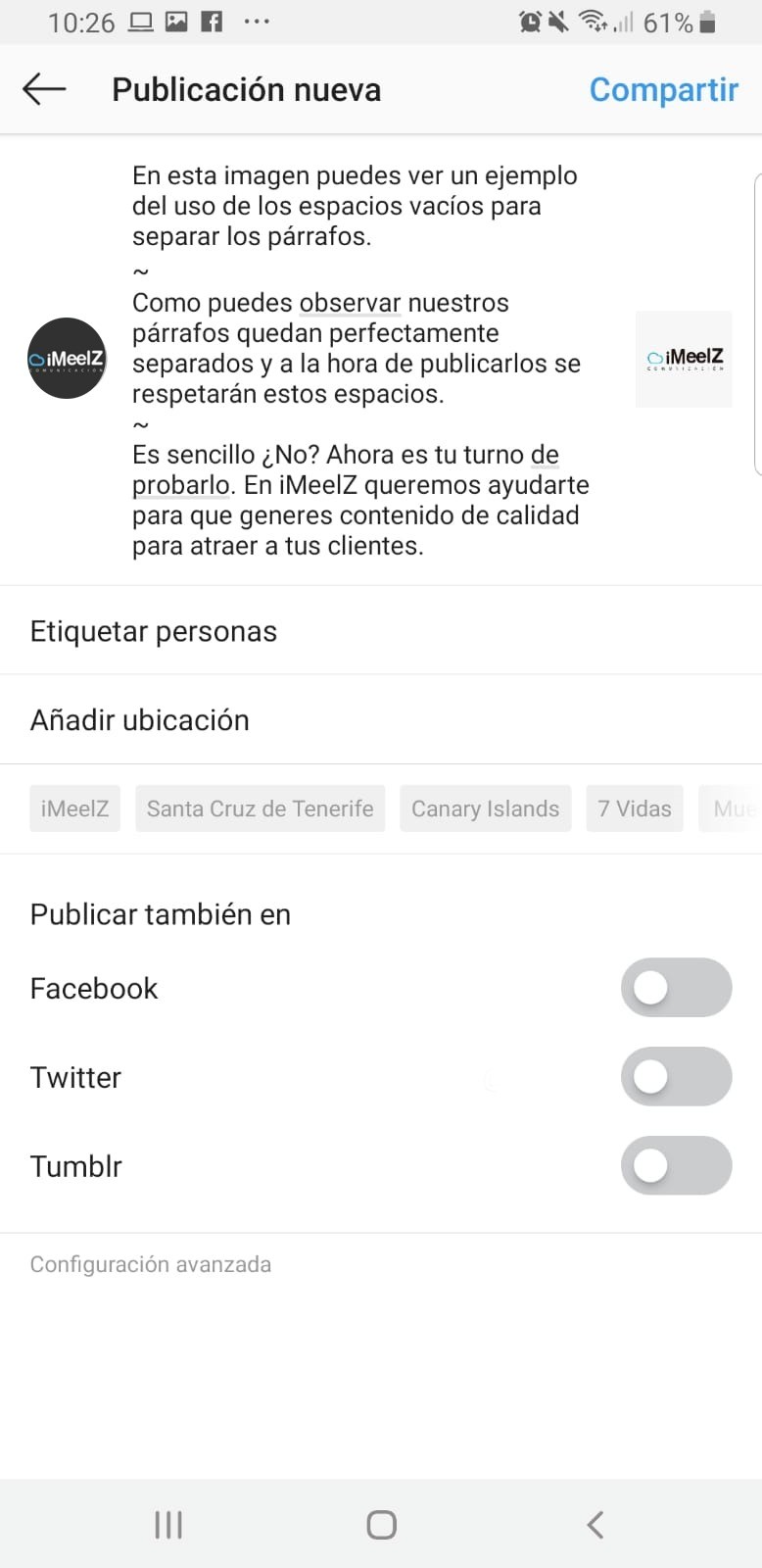 Cómo separar los párrafos de las publicaciones en instagram imagen 2